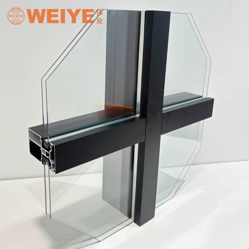 180 Visible Frame Hollow Glass Curtain Wall-Section